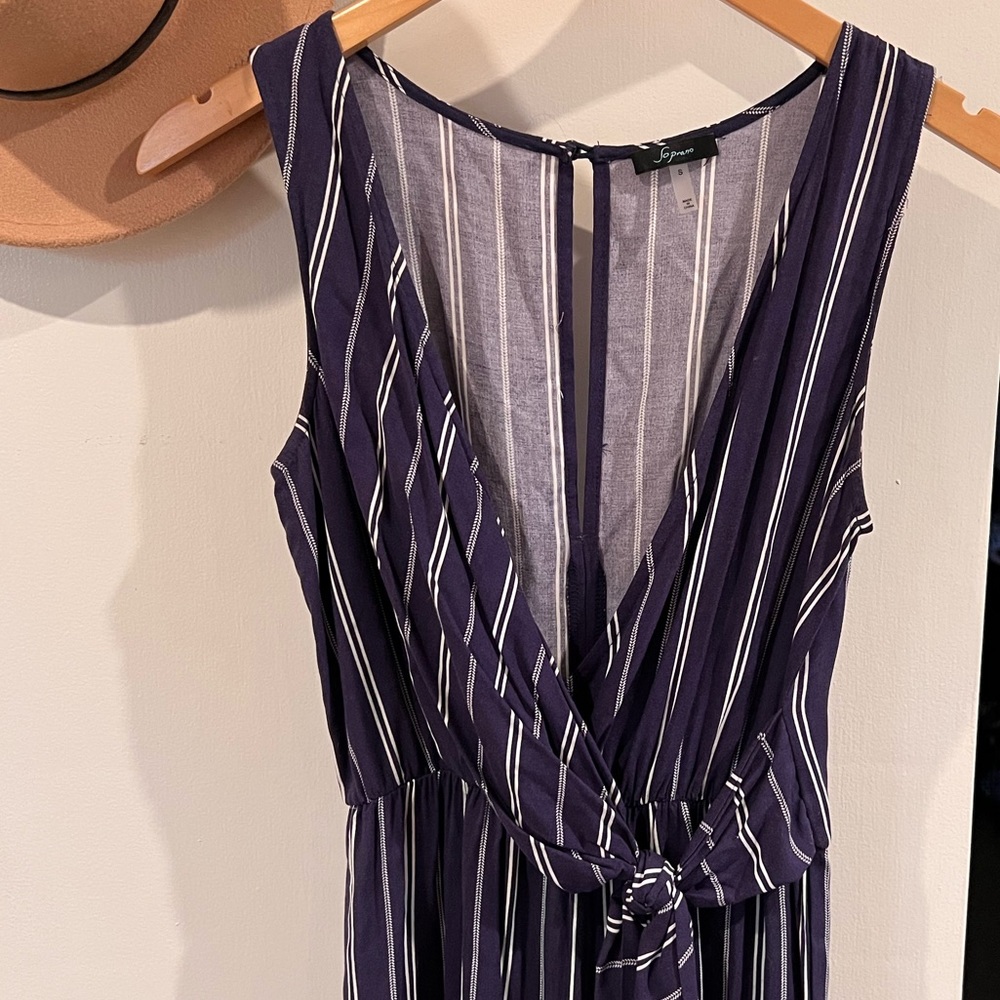 Blue Striped Romper Size Small